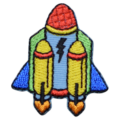 Rocket Applique Patch - Space Shuttle, Spaceship, Astronaut 1.5" (Iron on) - Patch Parlor