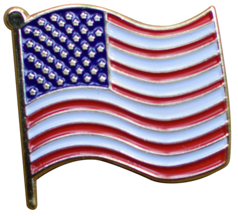 American Flag Pin - Wavy USA Flag, Made of Metal, Rubber Backing - Patch Parlor