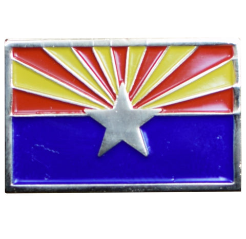 Arizona Pin - AZ Flag, Made of Metal, Rubber Backing - Patch Parlor