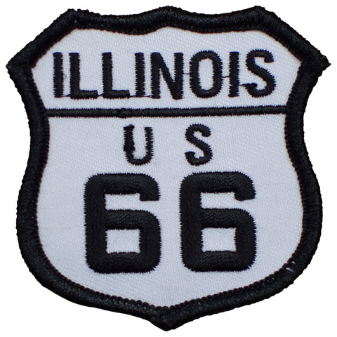 Illinois Route 66 Patch - Great Lakes, Chicago, Springfield 2.5" (Iron on) - Patch Parlor