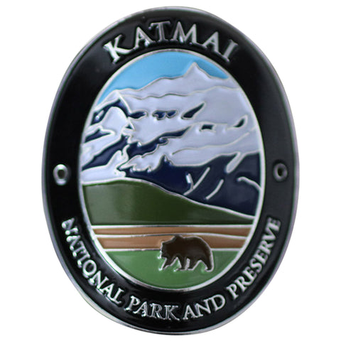Katmai Walking Stick Medallion - National Park Preserve Alaska Hiking Collectors Badge