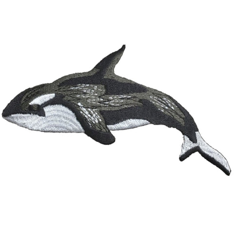 Orca Applique Patch - Killer Whale Badge 4.75" (Iron on) - Patch Parlor