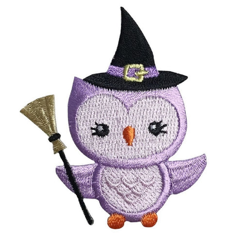Witch Applique Patch - Owl, Halloween Badge 2.75" (Iron on) - Patch Parlor