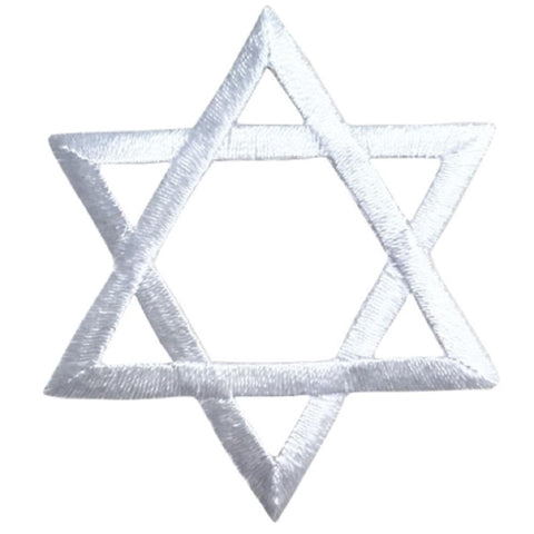 White Star of David Applique Patch - Jewish, Judaism, Hanukkah 2" (Iron on) - Patch Parlor
