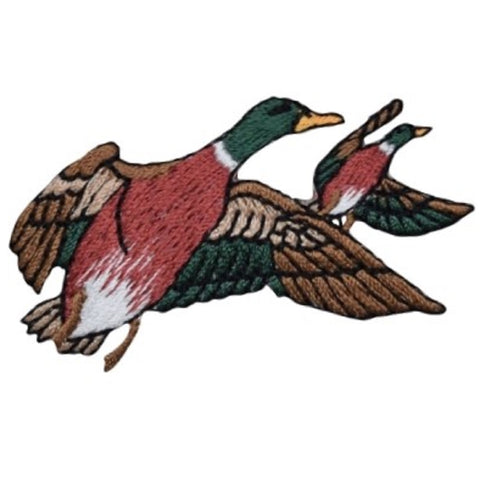 Duck Applique Patch - Flying Drake Mallards, Water Fowl Bird 2.5" (Iron on) - Patch Parlor