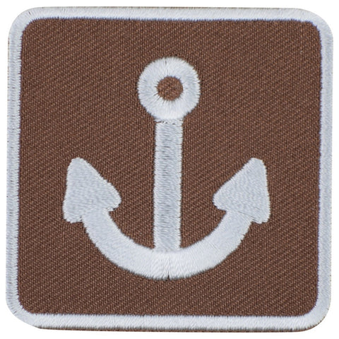 Marina Applique Patch - Boat Anchor Park Sign Recreational Activity 2" (Iron on)