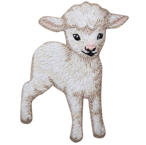 Lamb Applique Patch - Baby Sheep Badge 2.75" (Iron on) - Patch Parlor