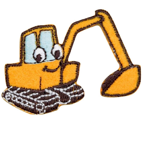 Backhoe Applique Patch - Digger, Tractor, Construction Badge 2-1/8" (Iron on) - Patch Parlor