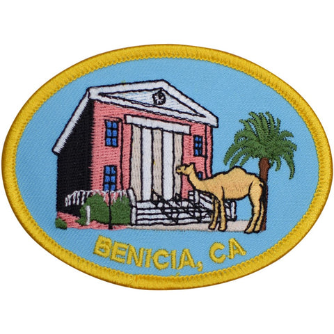 Benicia California Patch - Historic CA Capitol, Army Camel Barn 3.5" (Iron on) - Patch Parlor