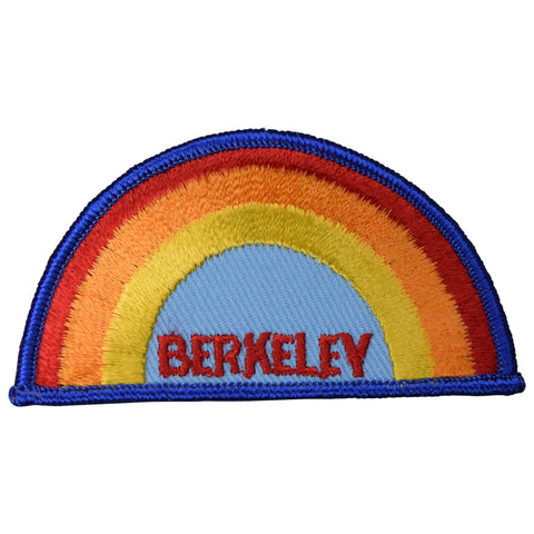 Vintage Berkeley California Rainbow Patch - Dark Blue Border 3.75" (Sew on)