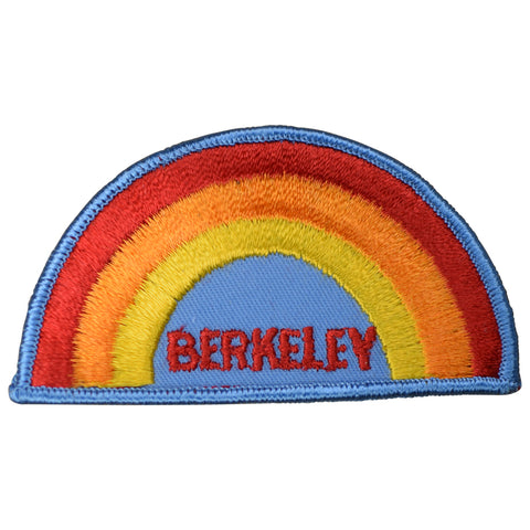 Vintage Berkeley California Rainbow Patch - Light Blue Border 3.75" (Sew on)