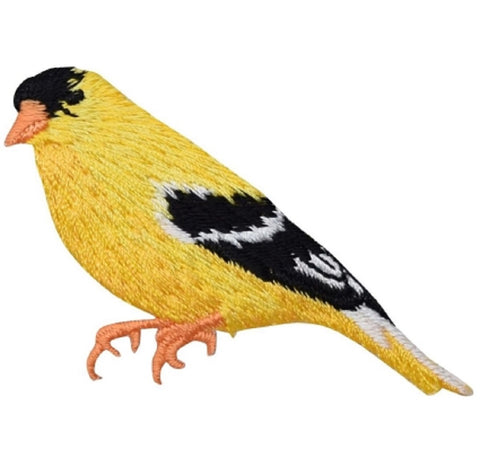 Finch Applique Patch - Yellow Fowl, Bird Badge 2.25" (Iron on) - Patch Parlor