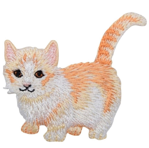 Kitty Cat Applique Patch - Kitten, Cream Orange Tabby 2-1/8" (Iron on) - Patch Parlor