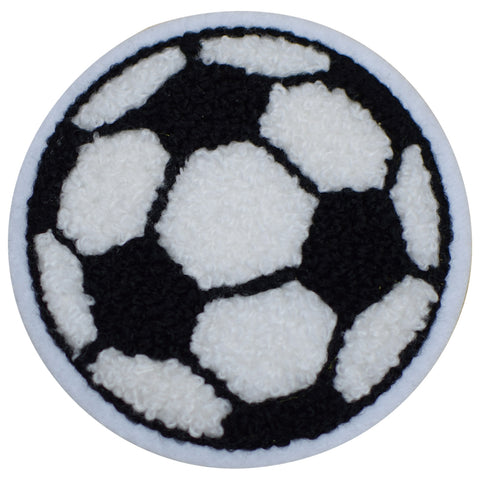 Chenille Soccer Patch - Sports Fútbol Ball Letterman Jacket 2-5/8" (Iron on)