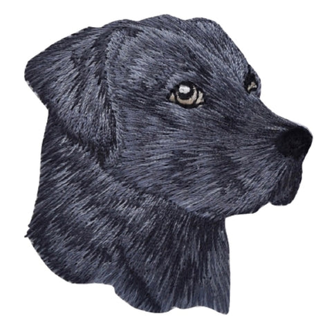 Black Lab Applique Patch - Labrador Retriever Dog Badge 2-3/8" (Iron on) - Patch Parlor