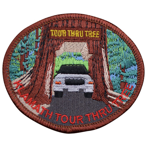 Klamath Tour Thru Tree Patch - Redwoods, California, Del Norte 3.5" (Iron on) - Patch Parlor