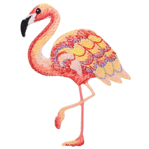 Flamingo Applique Patch - Pink Waterfowl Bird 3" (Iron on) - Patch Parlor