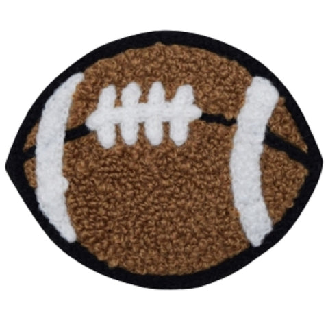 Chenille Football Applique Patch - Letterman Jacket, Sports Badge 2-3/8" (Iron on) - Patch Parlor