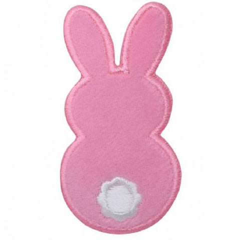 Bunny Rabbit Applique Patch - Fuzzy Pink Easter Badge 2.75" ( Iron on) - Patch Parlor