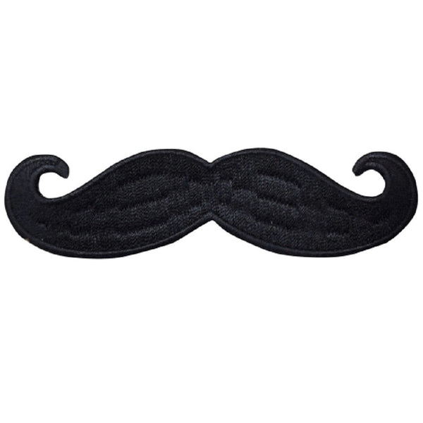 Mustache Applique Patch Men's Grooming, Handlebar, Facial Hair 4" (I
