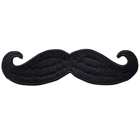 Mustache Applique Patch - Men's Grooming, Handlebar, Facial Hair 4" (Iron on) - Patch Parlor