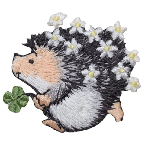 Hedgehog Applique Patch - Flowers, Clover, Shamrock Badge 2.25" (Iron on) - Patch Parlor