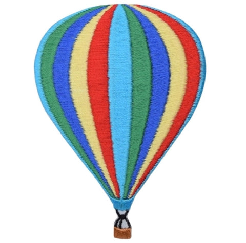 Hot Air Balloon Applique Patch - Flying, Balloon Ride Badge 3" (Iron On) - Patch Parlor