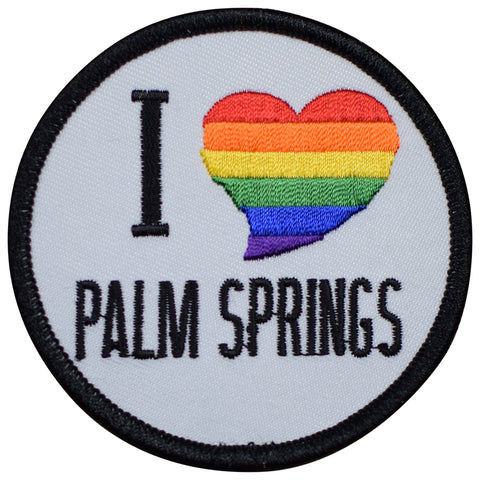 Palm Springs Patch - California, Rainbow, Heart 2.5" (Iron on) - Patch Parlor