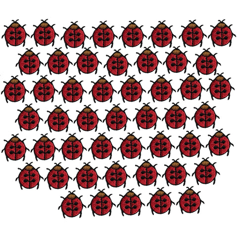 50-Pack Mini Ladybug Applique Patch - Insect Bug Critter Badge 5/8" (Iron on)