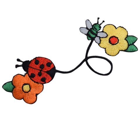 Ladybug Applique Patch - Bee, Bugs, Insect, Flowers 2-5/8" (Iron on) - Patch Parlor