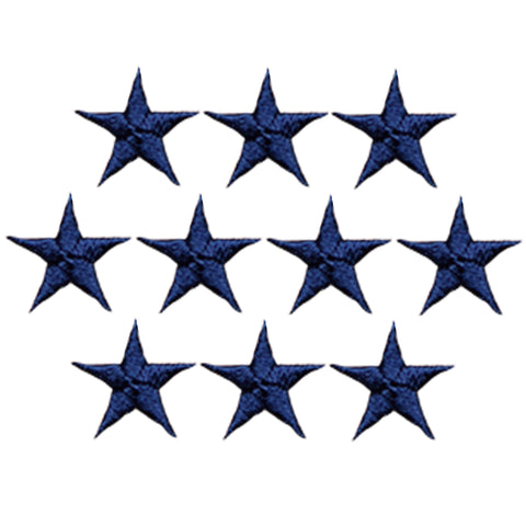 Star Applique Patch - Navy 5/8" (10-Pack, Iron on) - Patch Parlor