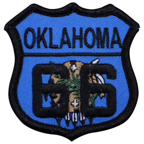 Oklahoma Patch - Route 66, Will Rogers, Tulsa 2.5" (Iron on) - Patch Parlor