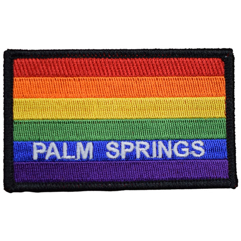 Palm Springs Patch - California, Rainbow Flag, Pride Badge 3.5" (Iron on) - Patch Parlor