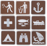 Park Signs Applique Patch Set - Recreational Activities 2" (36-Pack, Iron on)