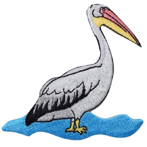 Pelican Applique Patch - Water Bird, Fowl Badge 3" (Iron On) - Patch Parlor