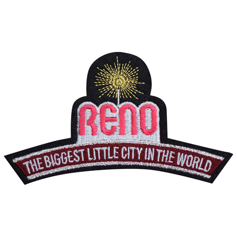 Reno Applique Patch - Nevada, Biggest Little City in the World 4-3/8" (Iron on)