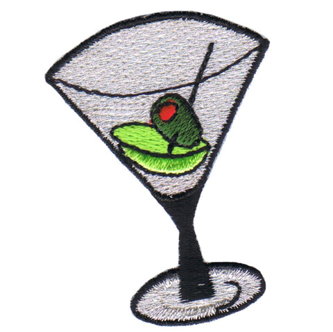 Martini Applique Patch - Cocktail, Olive, Alcohol, Vodka, Gin 2" (Iron on) - Patch Parlor