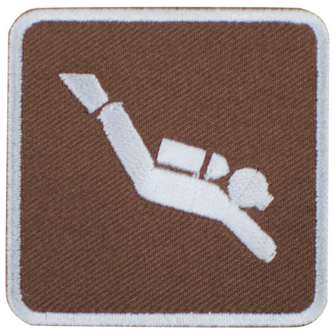 SCUBA Diving Patch - Park Sign Recreational Activity Embroidered Badge 2" (Iron Or Sew On)