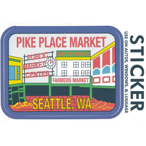 Pike Place Seattle Sticker - Washington Vinyl Decal UV Protection Outdoor 3.5"