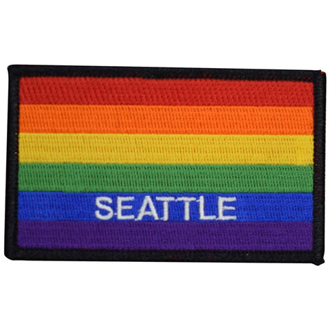 Seattle Rainbow Patch - Washington, Pride Flag Badge 3-5/8" (Iron on) - Patch Parlor