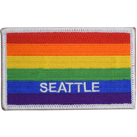 Seattle Rainbow Patch - Washington, Pride Flag Badge 3-5/8" (Iron on) - Patch Parlor
