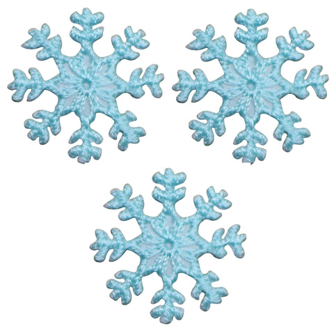 Cyan Snowflake Applique Patch - Snow Badge 1" (3-Pack, Iron on) - Patch Parlor