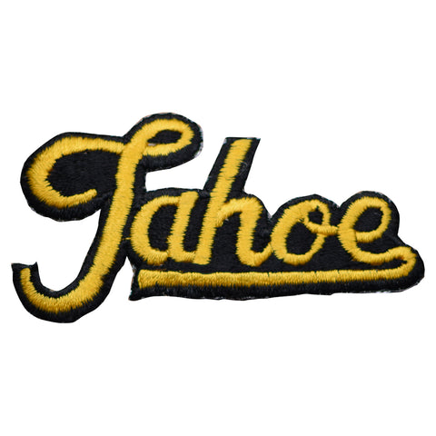Vintage Lake Tahoe Patch - Black, Yellow, California, Nevada 3-7/8" (Iron on) - Patch Parlor