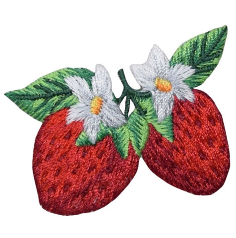 Strawberry Applique Patch - Berry, Fruit, Food Badge 2-1/8" (Iron on) - Patch Parlor