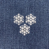 3-Pack Snowflake Applique Patch - Mini Embroidered White Snow Winter Badge 1.25" (Iron On)