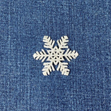 Silver Snowflake Applique Patch - Embroidered Winter Snow Badge 1.75" (Iron On)
