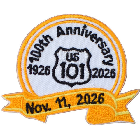 US 101 100th Anniversary Patch - 1926-2026 California Oregon Washington 2-5/8" (Iron on)