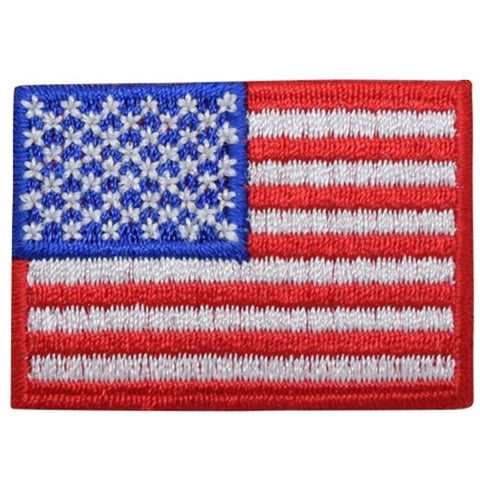 Medium American Flag Applique Patch - USA 100% Embroidered United States of America 2" (Iron or Sew On)