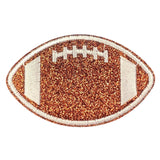 Glitter Football Applique Patch - Medium Embroidered Sports Ball Badge 3" (Iron Or Sew On)