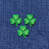 3-Pack Shamrock Applique Patch - Three-Leaf Clover With Hearts Embroidered Badge 1" (Iron on)